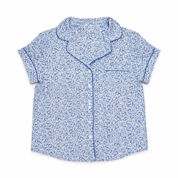 Kate Spade New York Black Label Blue Floral Pajama Set - Picture 3 of 7